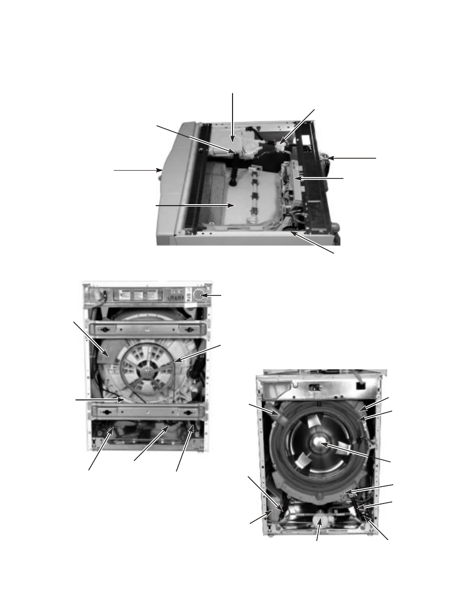 Component access, Component location, Washer top washer back washer front | Whirlpool GHW9100L User Manual | Page 29 / 72