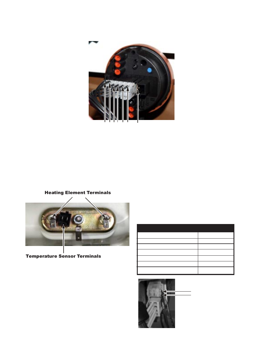 Pressure switch, Heating element and temperature sensor, Heating element relay solenoid | Whirlpool GHW9100L User Manual | Page 44 / 72