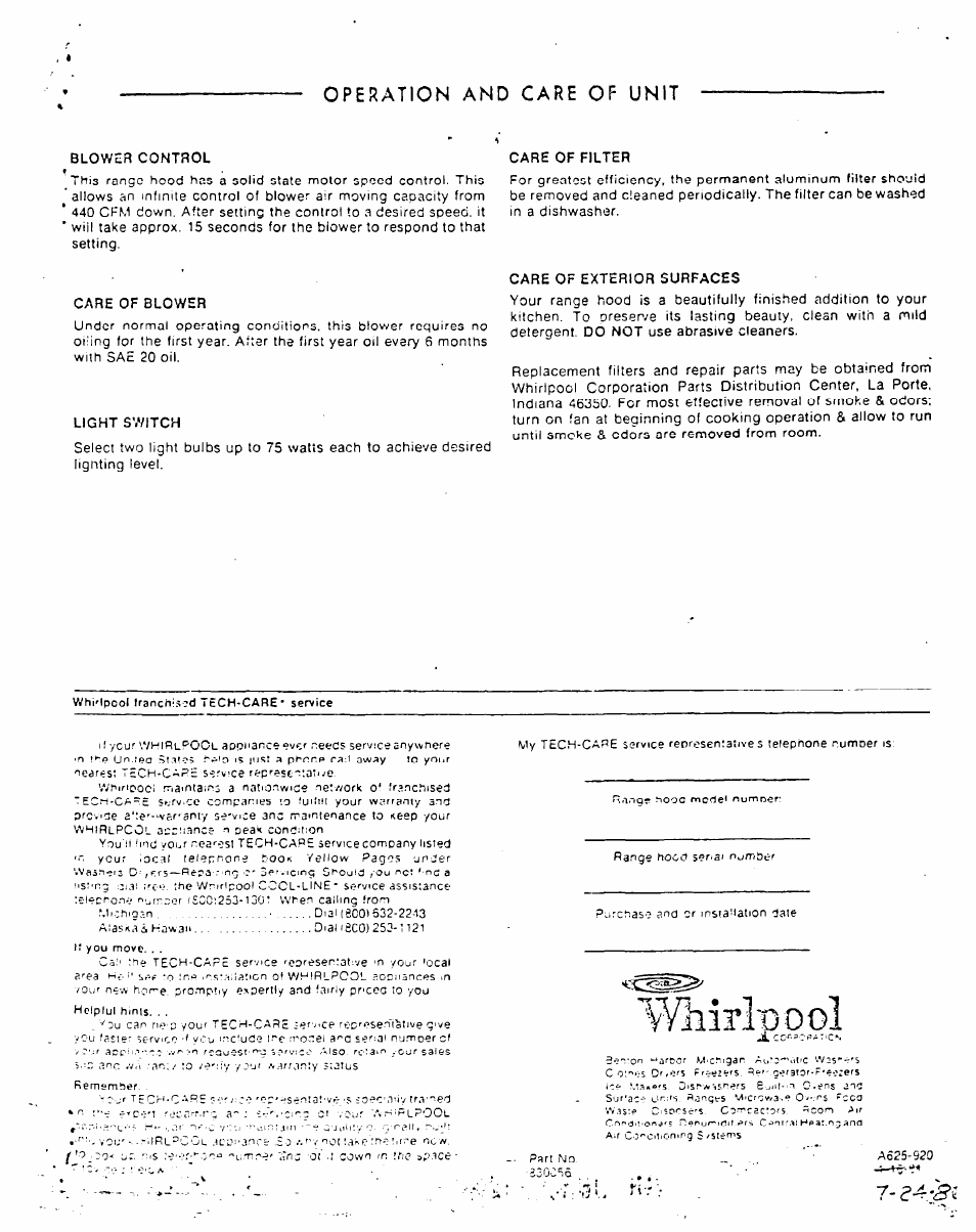Whirlpool RGH 8300-2 User Manual | Page 4 / 4