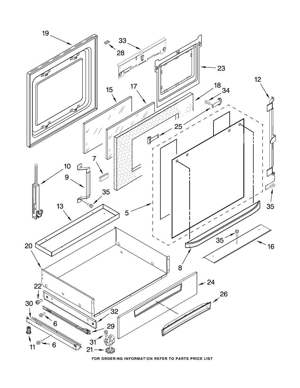 Door and drawer, Door and drawer parts | Whirlpool GW395LEPQ04 User Manual | Page 5 / 10