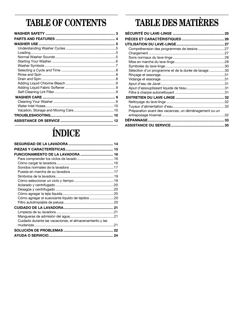 Whirlpool 3XLSQ7533 User Manual | Page 2 / 35