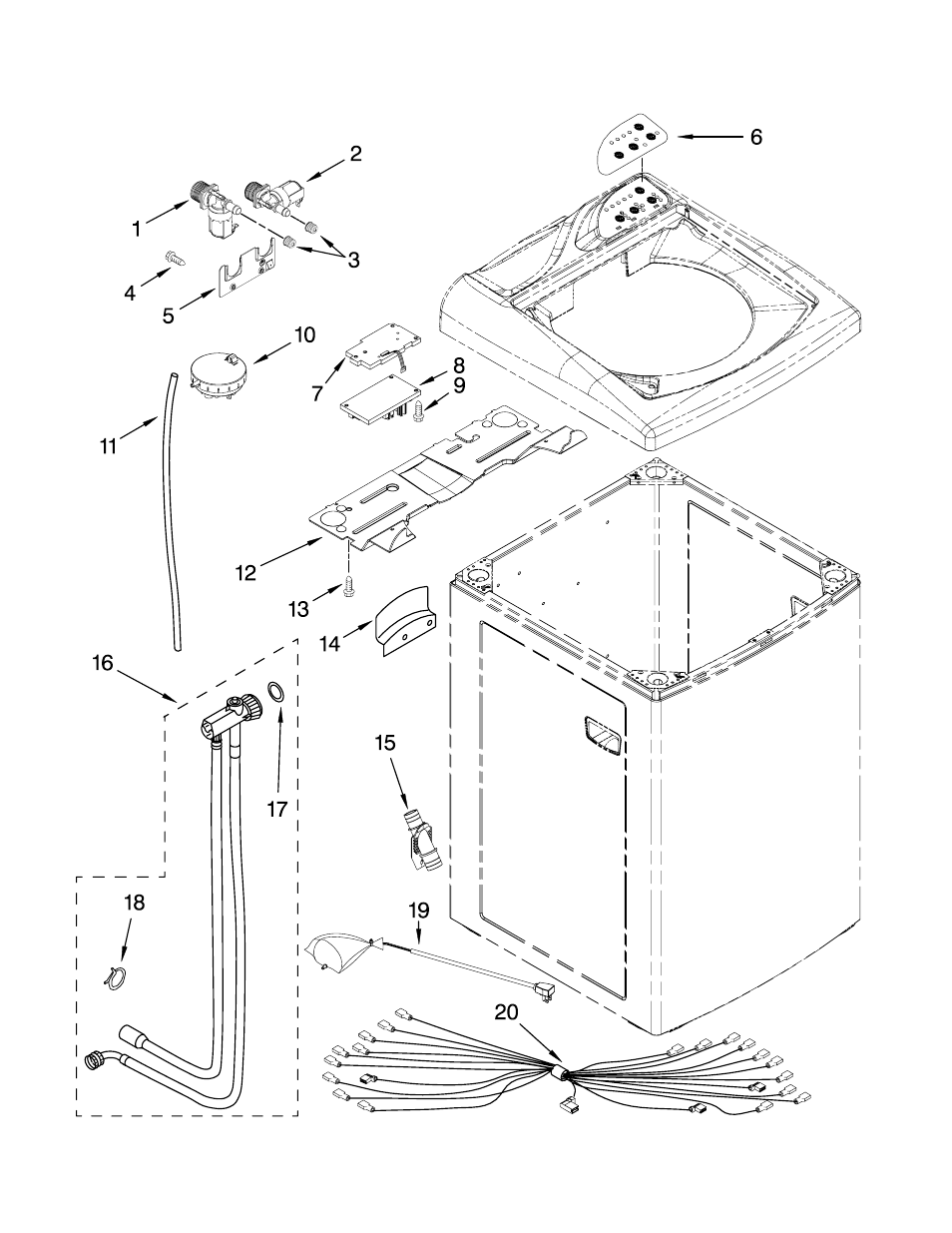 Controls and rear panel, Controls and rear panel parts | Whirlpool LCE4332PQ0 User Manual | Page 3 / 10