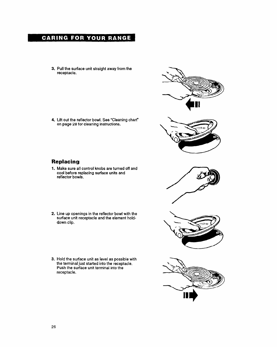 Replacing | Whirlpool FES340Y User Manual | Page 26 / 32
