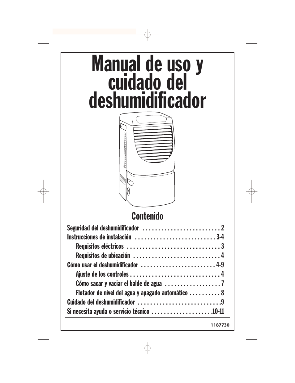 Manual de uso y cuidado del deshumidificador | Whirlpool AD65USM2 User Manual | Page 13 / 24