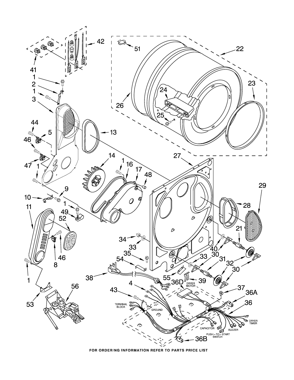 Dryer bulkhead, Dryer bulkhead parts | Whirlpool LTG5243DQ4 User Manual | Page 5 / 20