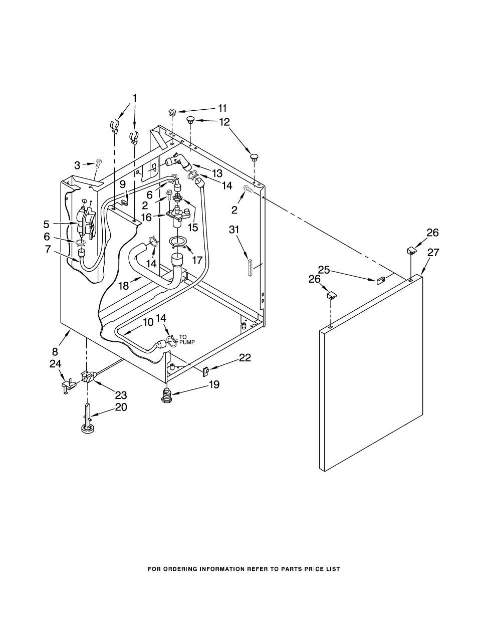 Washer cabinet, Washer cabinet parts | Whirlpool LTG5243DQ4 User Manual | Page 9 / 20