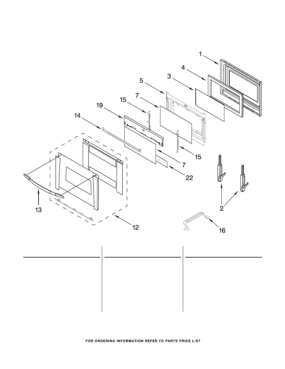 Oven door, Oven door parts | Whirlpool GBS307PRB00 User Manual | Page 3 / 7