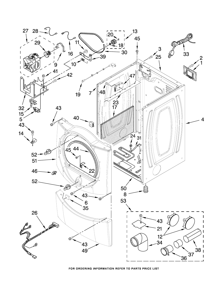 Cabinet, Cabinet parts | Whirlpool WGD9500TW1 User Manual | Page 3 / 10