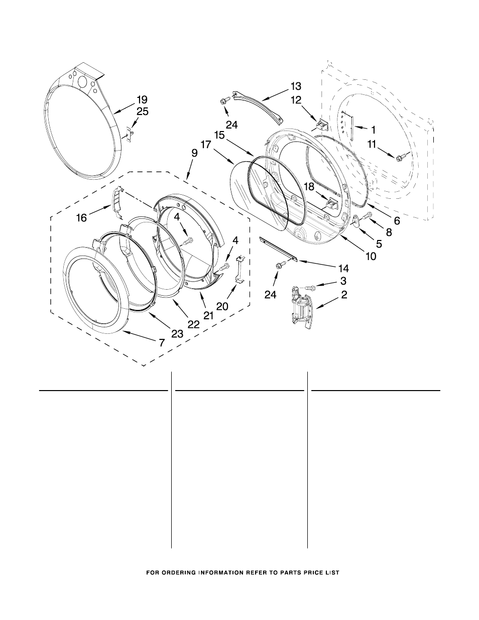 Door, Door parts | Whirlpool WGD9500TW1 User Manual | Page 9 / 10