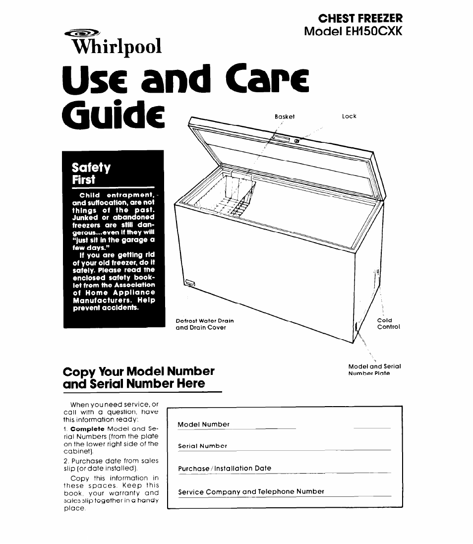 Whirlpool EH15OCXK User Manual | 8 pages