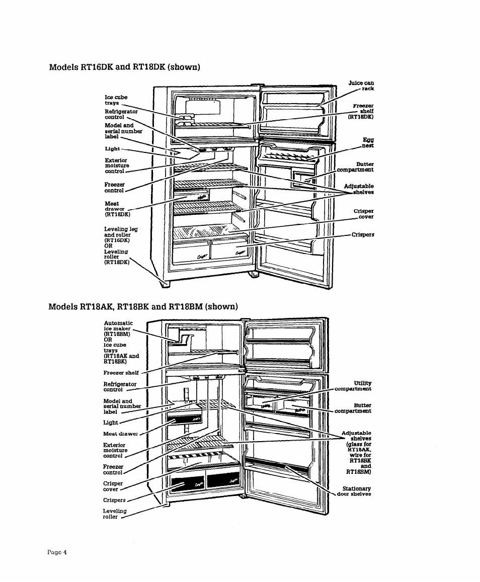 Models rt16dk and rt18dk (shown) | Whirlpool RT16DK User Manual | Page 4 / 12