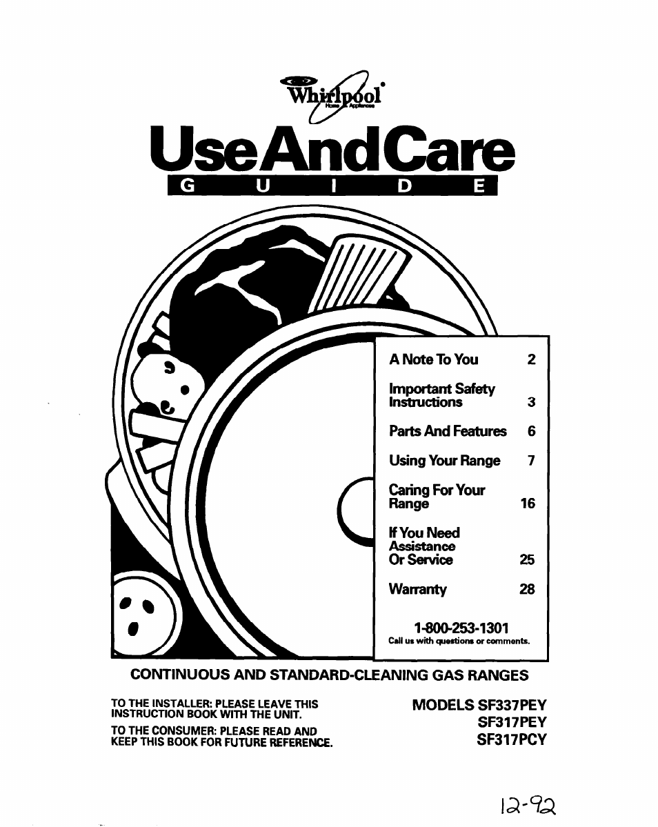 Whirlpool SF317PEY User Manual | 28 pages