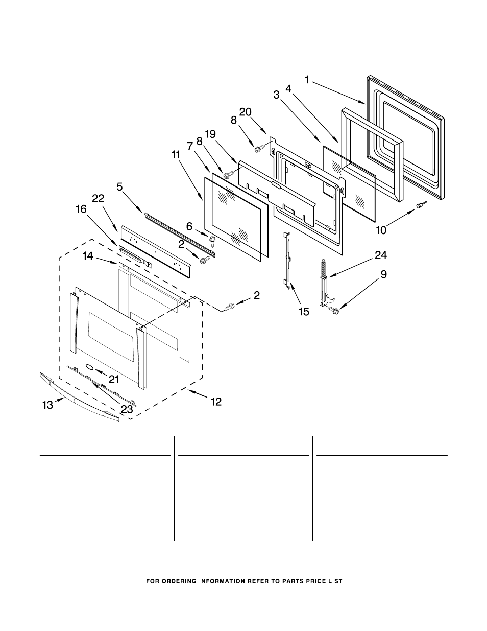 Oven door, Oven door parts | Whirlpool GBD277PRS02 User Manual | Page 4 / 7