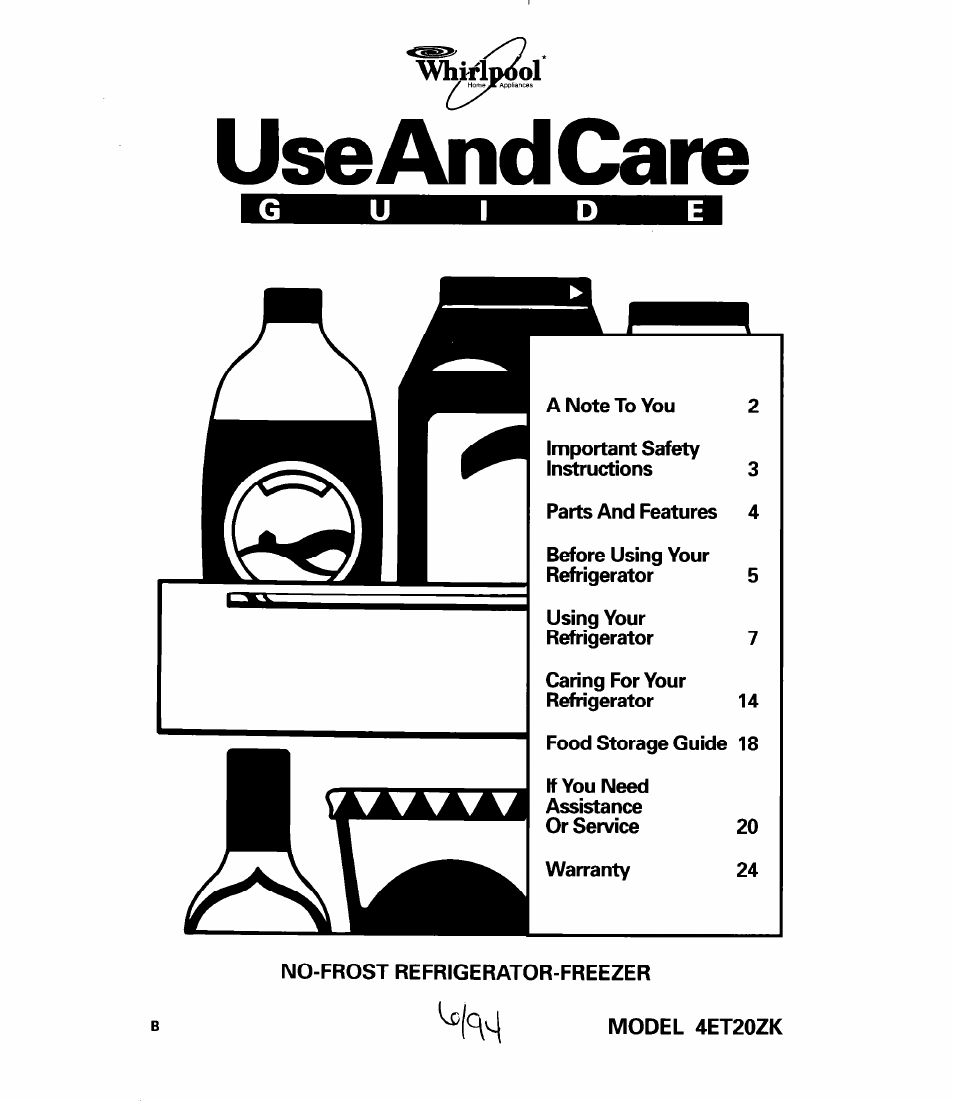 Whirlpool 4ET20ZK User Manual | 22 pages