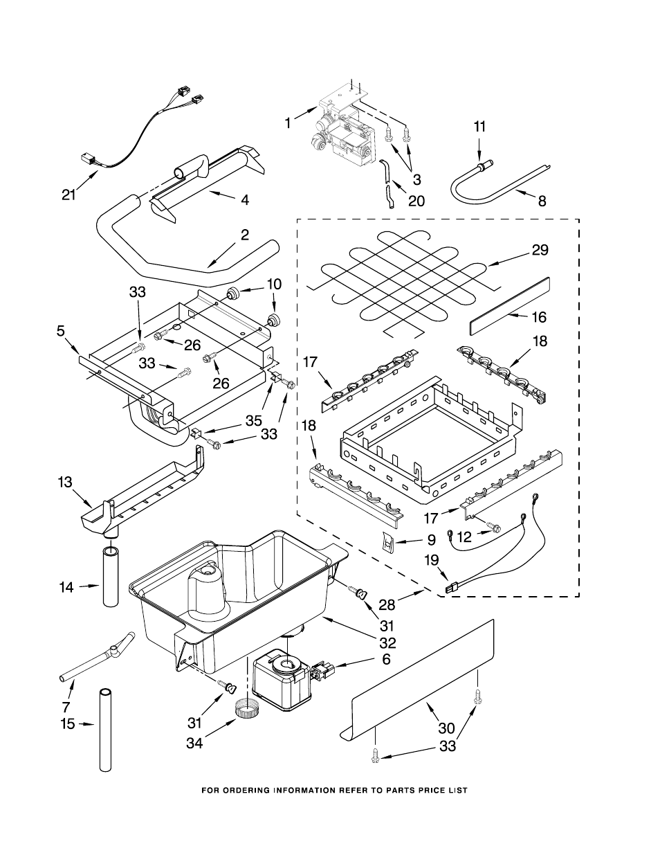 Evaporator, ice cutter grid and water, Evaporator, ice cutter grid and water parts | Whirlpool GI15NFLTB0 User Manual | Page 3 / 9