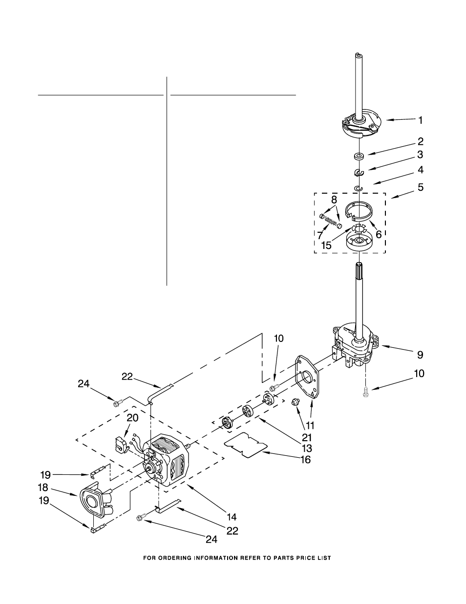 Brake, clutch, gearcase, motor and pump, Brake, clutch, gearcase, motor and pump parts | Whirlpool LTG5243DT7 User Manual | Page 11 / 20