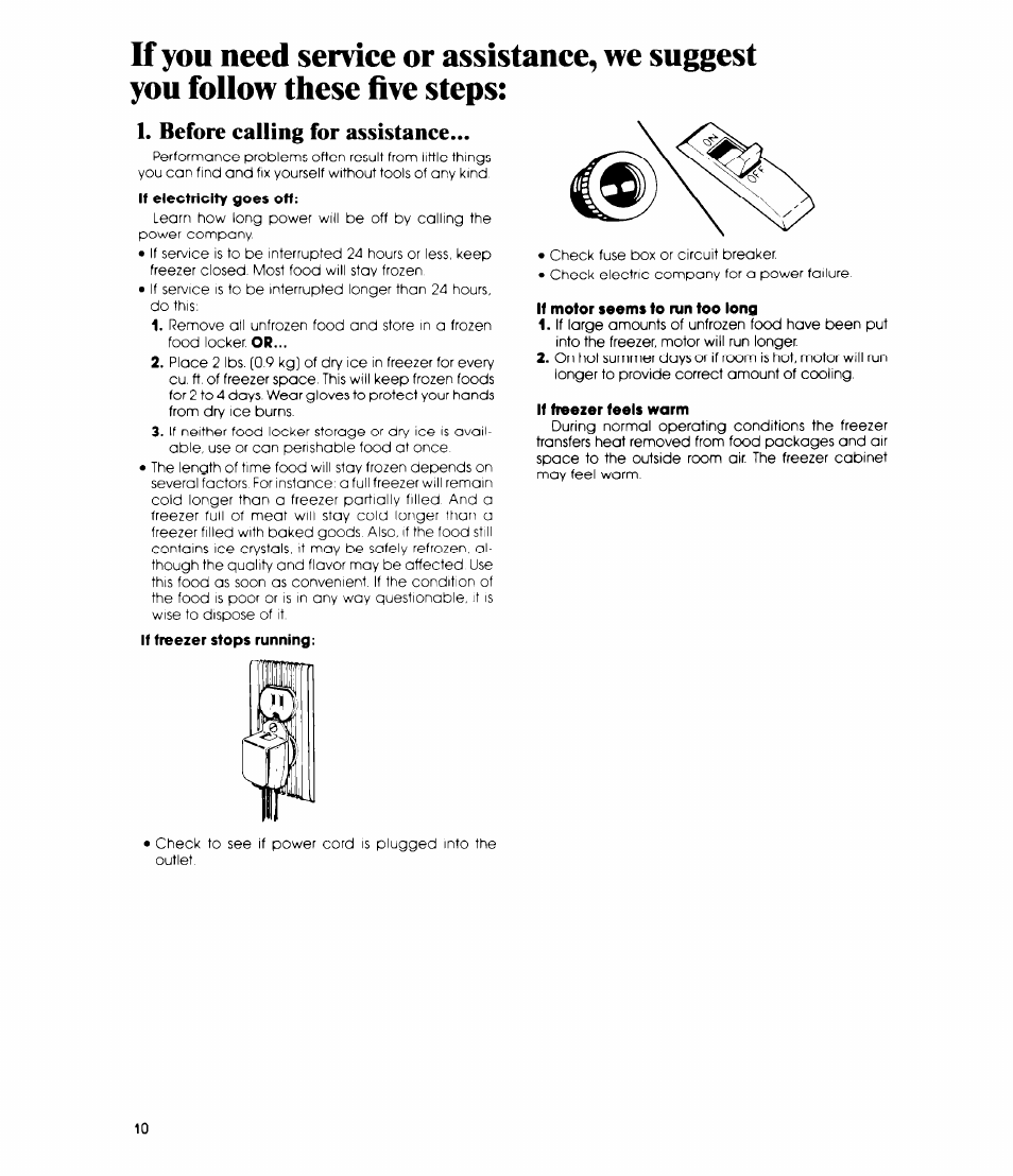 Before calling for assistance | Whirlpool EV0G0F User Manual | Page 10 / 12
