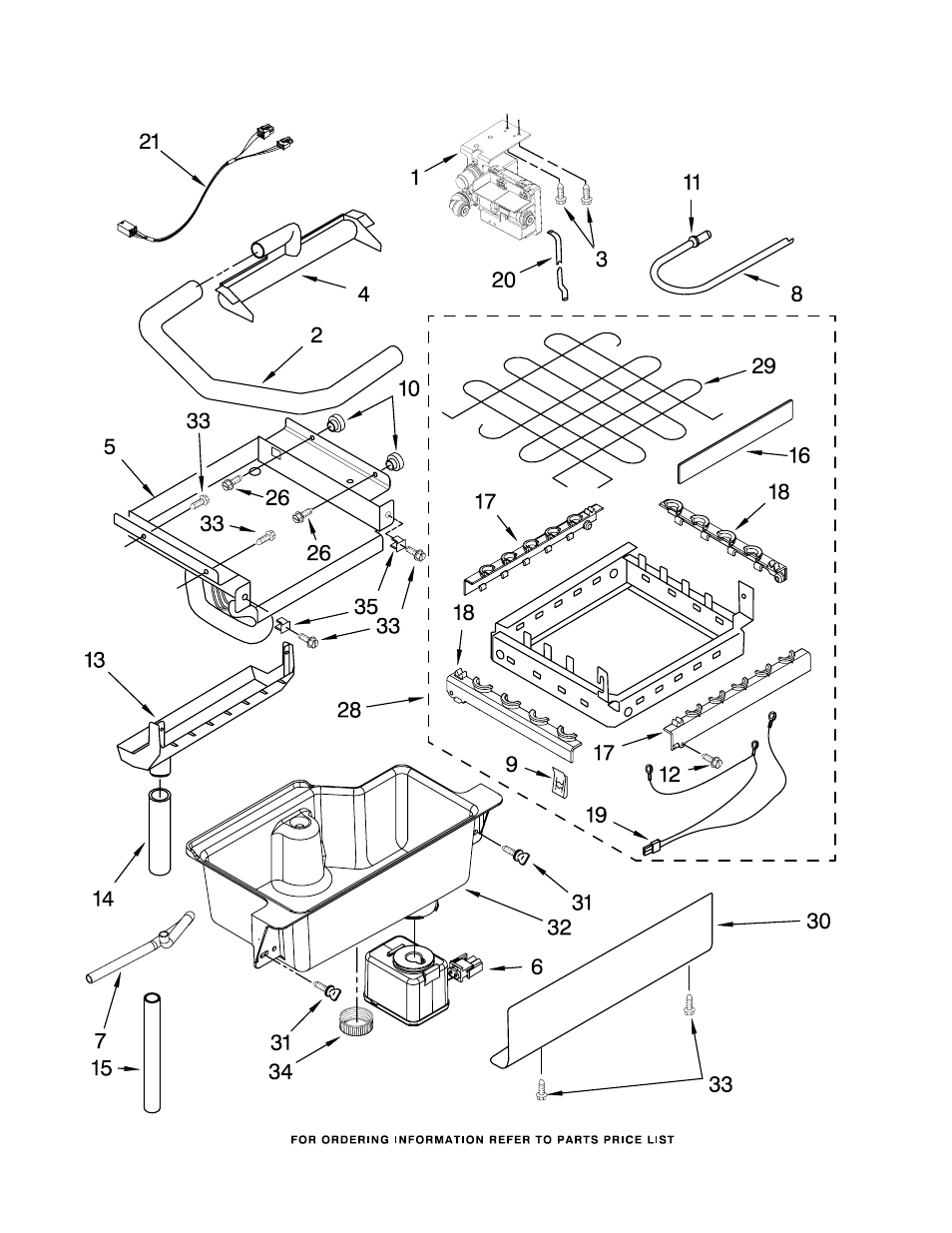 Evaporator, ice cutter grid and water parts | Whirlpool GI15NDXTB0 User Manual | Page 3 / 9