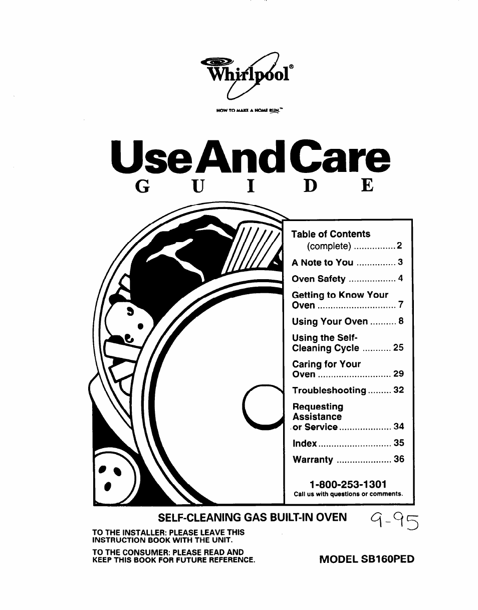 Whirlpool SB160PED User Manual | 36 pages