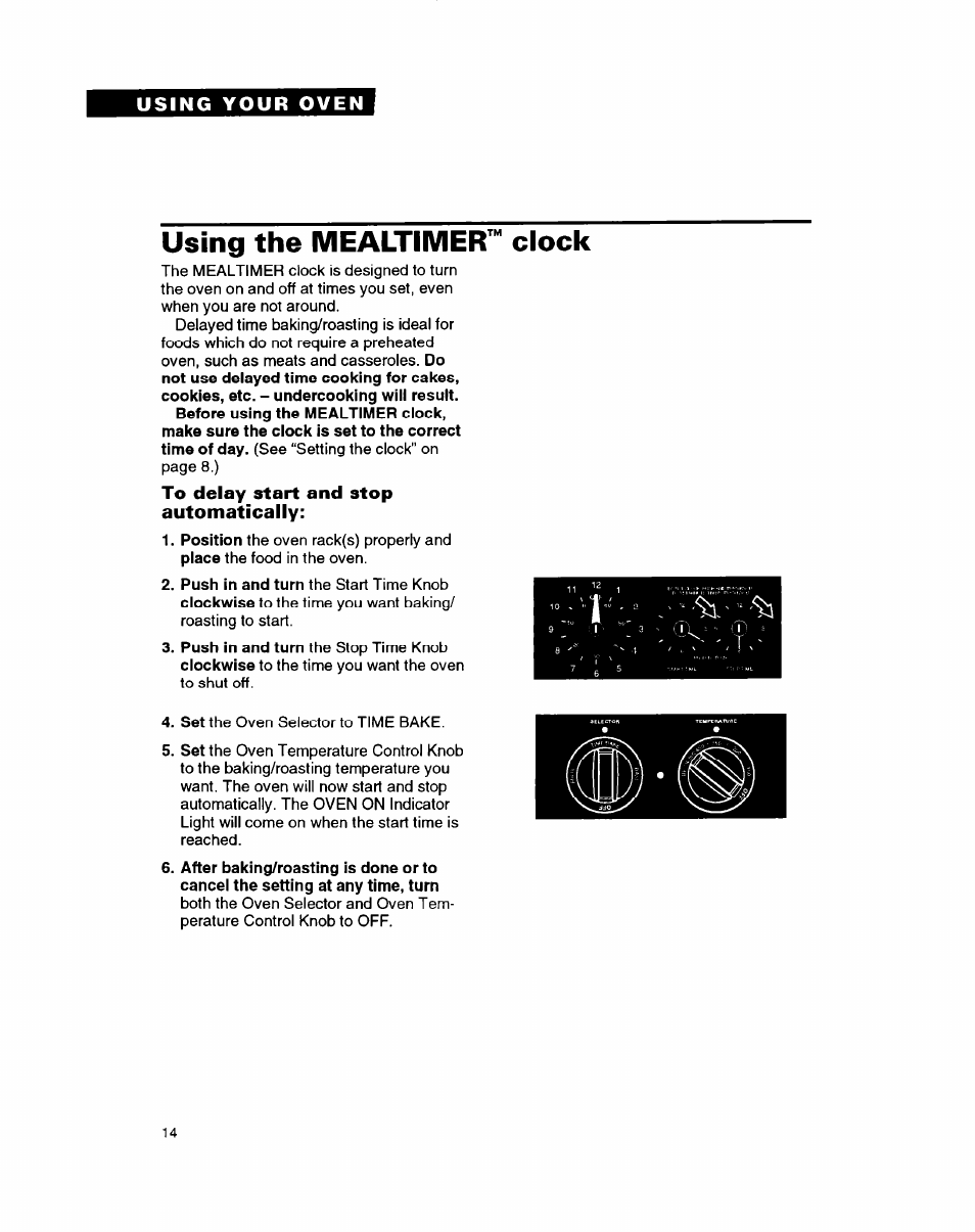 Using the mealtimer