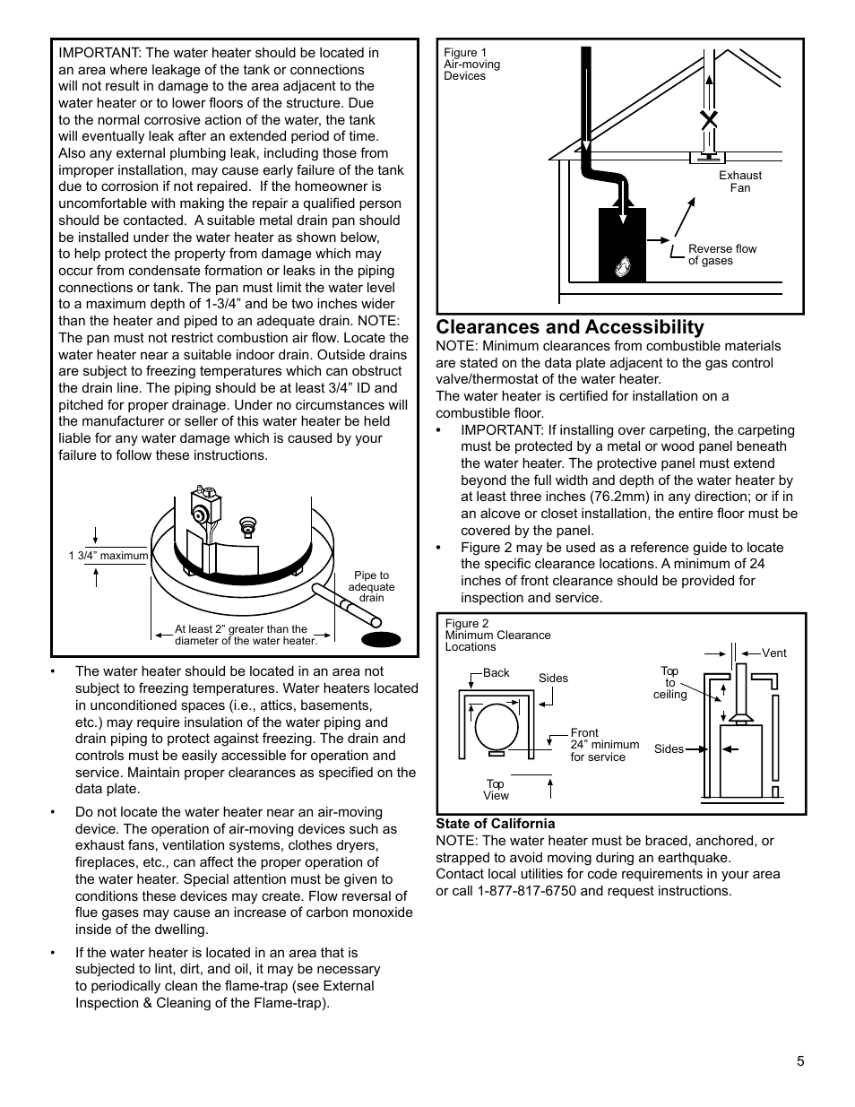 Clearances and accessibility | Whirlpool SG1J4040T3NOV 7K User Manual | Page 5 / 32