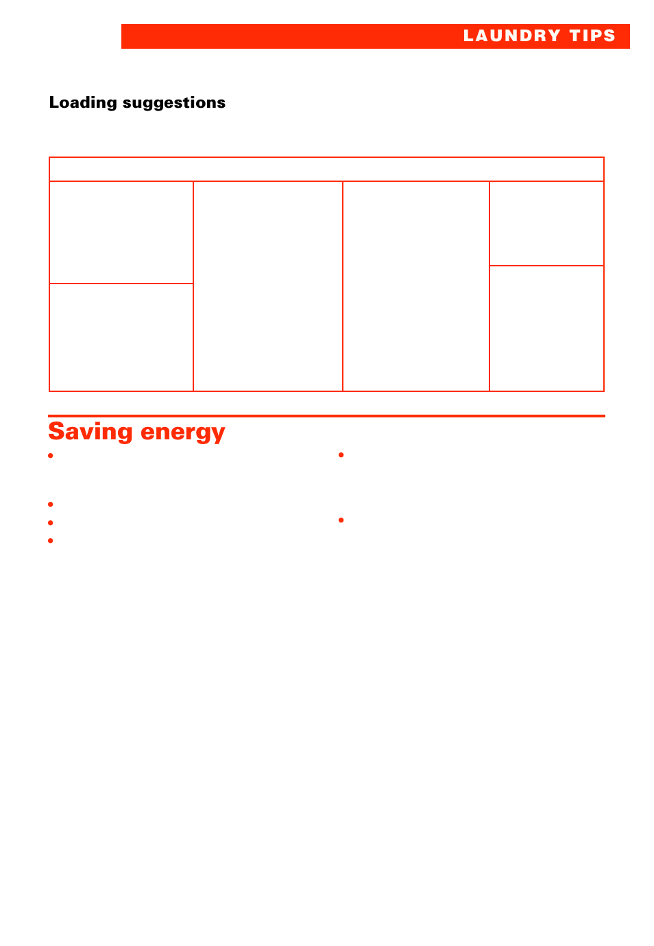 Saving energy | Whirlpool LXR9245EQ0 User Manual | Page 13 / 24