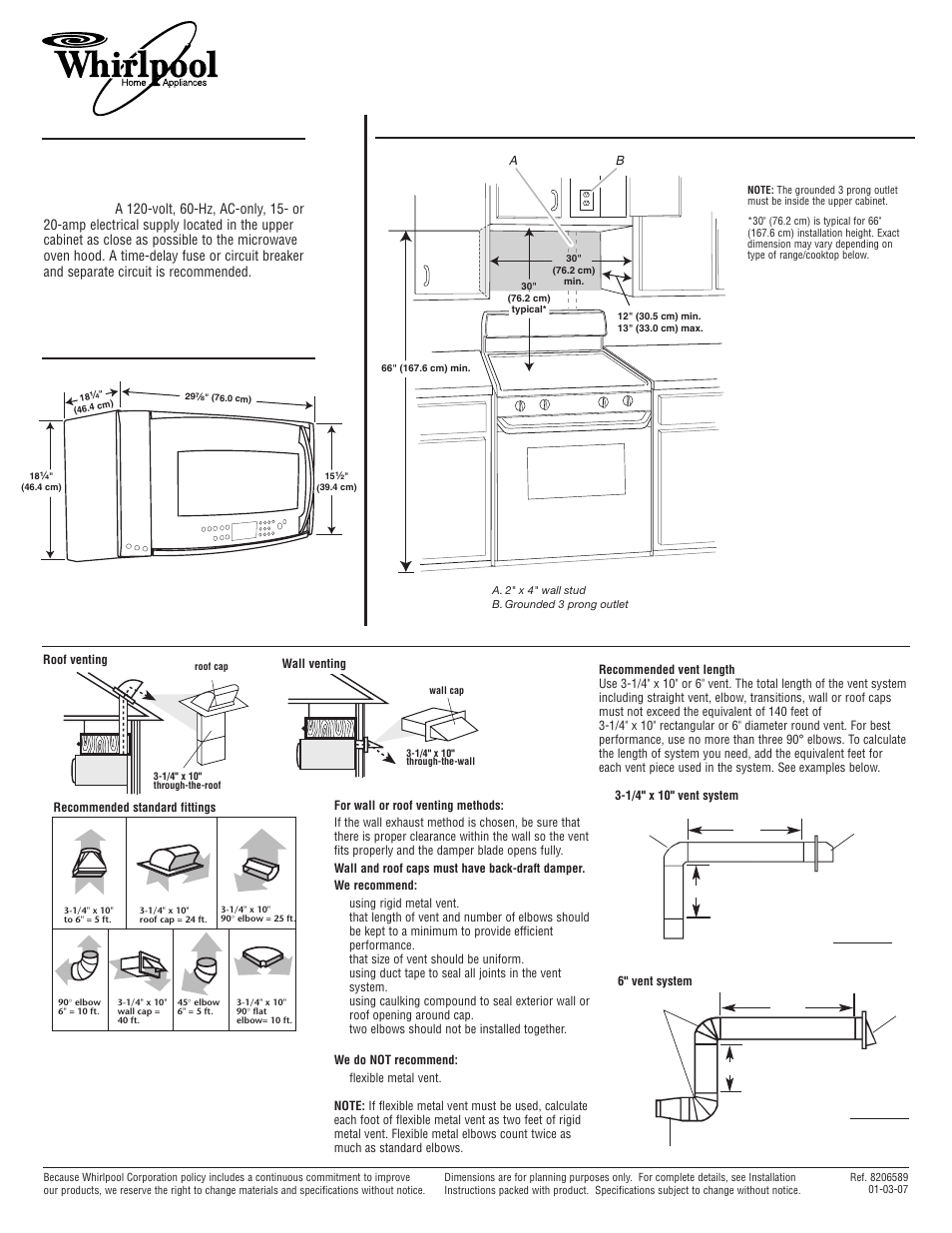 Whirlpool GH7208XR User Manual | 1 page