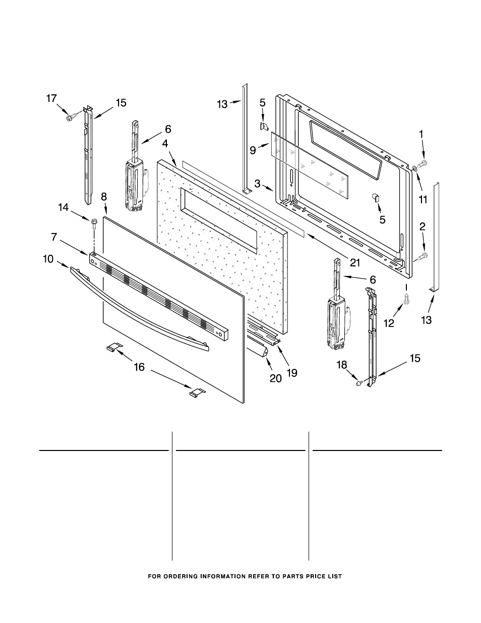 Door, Door parts, For model: sf111pxsq2 (designer white) | Whirlpool SF111PXSQ2 User Manual | Page 8 / 9