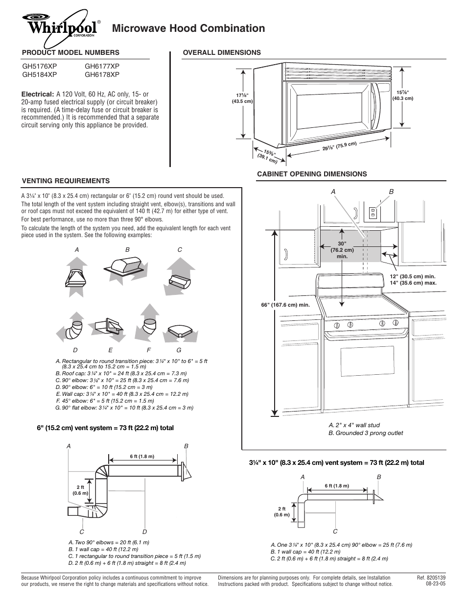 Whirlpool GH5176XP User Manual | 1 page