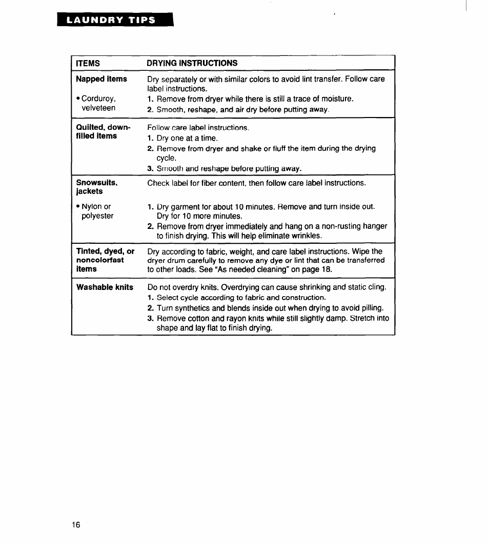 Whirlpool 340 1094 User Manual | Page 16 / 56