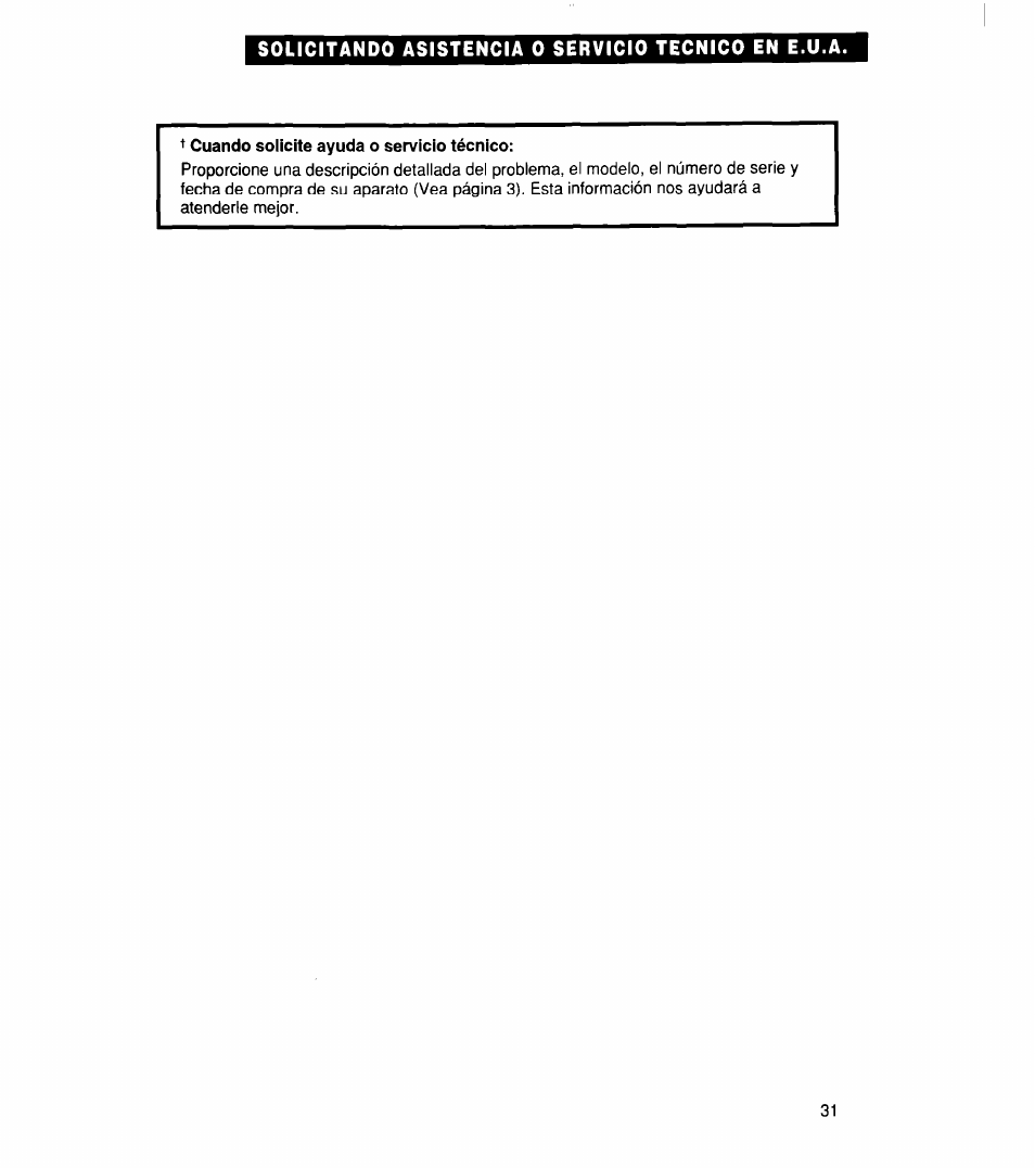 Solicitando asistencia o servicio tecnico en e.u.a, Cuando solicite ayuda o servicio técnico | Whirlpool 340 1094 User Manual | Page 55 / 56