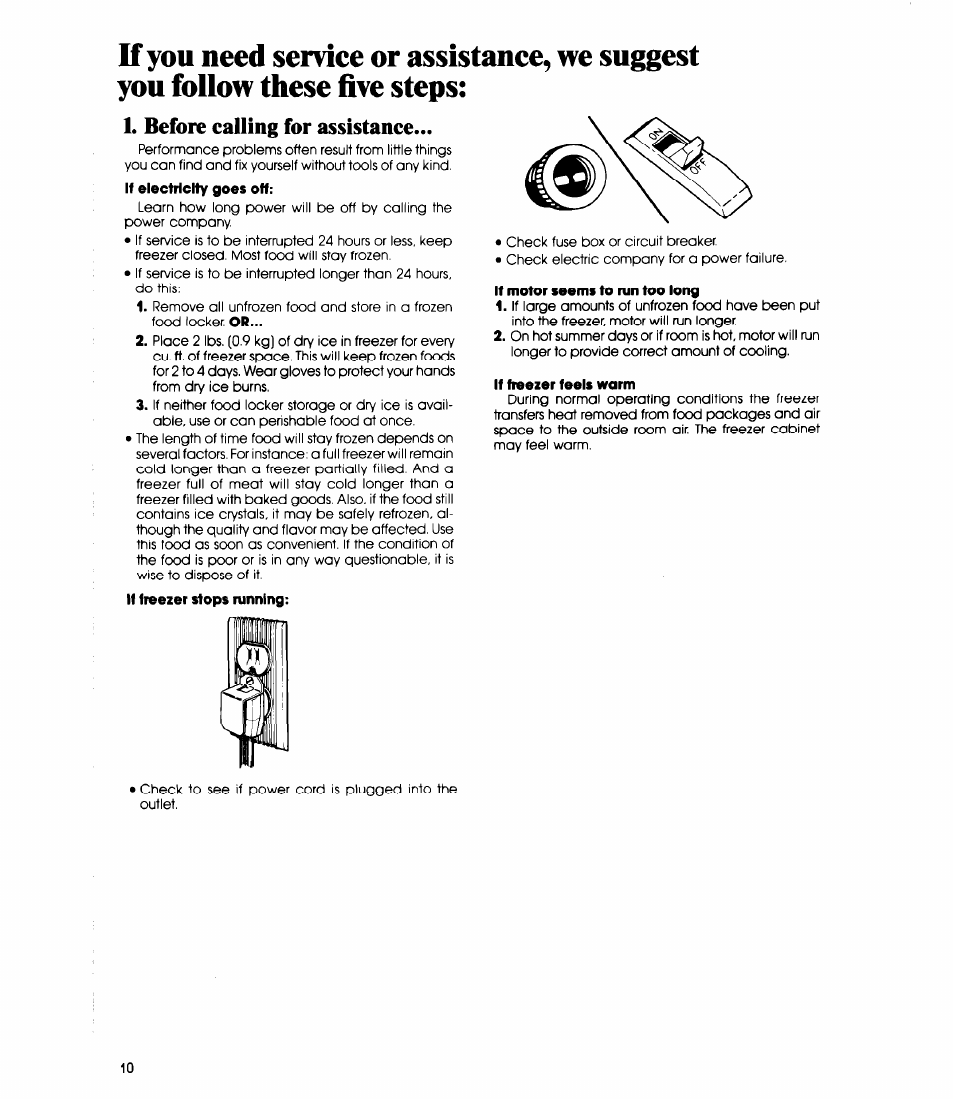 Before calling for assistance | Whirlpool EV090F User Manual | Page 10 / 12