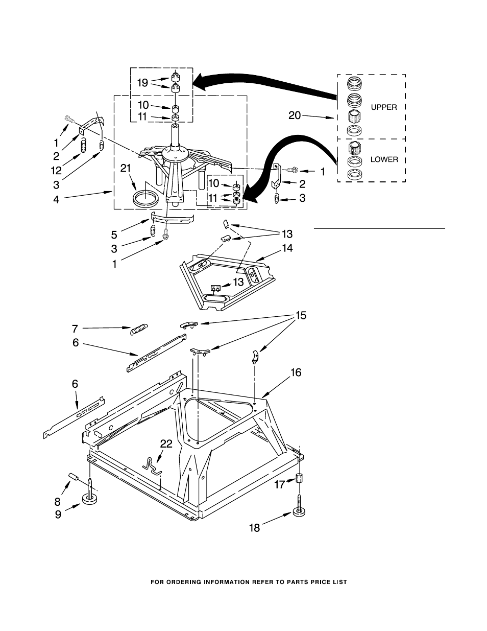 Machine base, Machine base parts | Whirlpool WTW5505SQ0 User Manual | Page 8 / 13