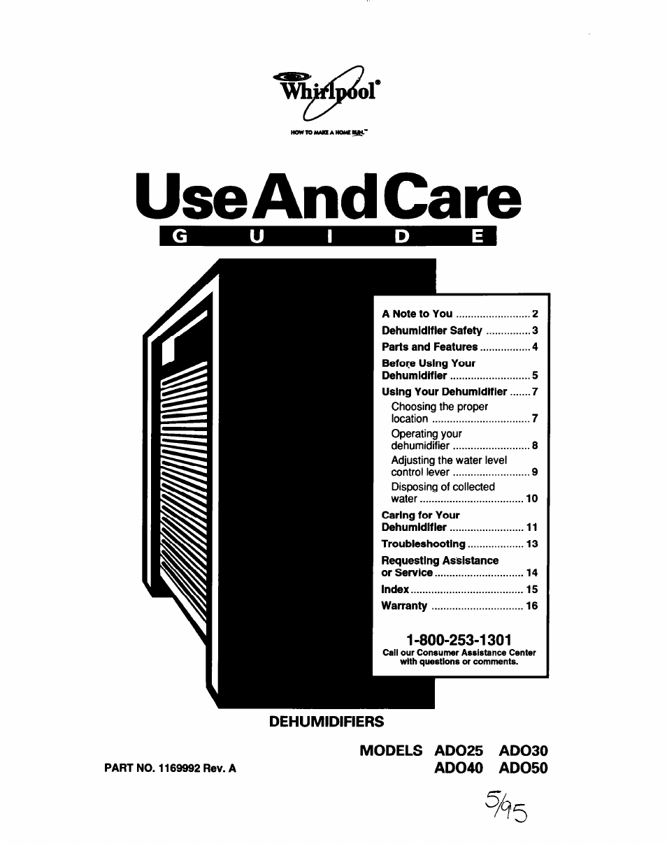 Whirlpool AD040 User Manual | 16 pages