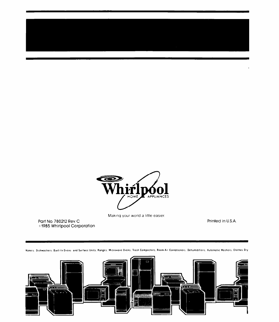 Whirl | Whirlpool TF 4500 Senes User Manual | Page 12 / 12