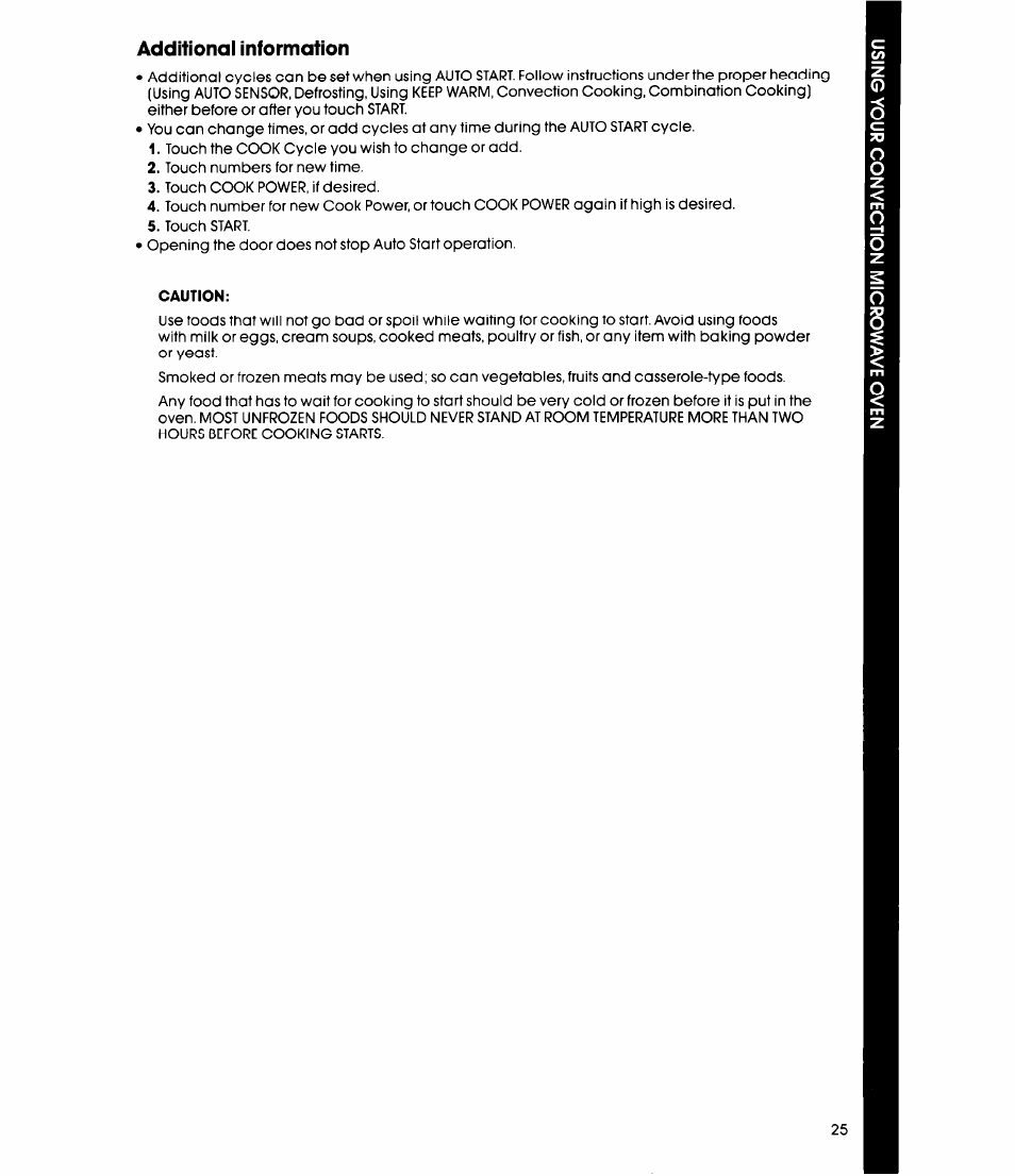 Caution, Additional information | Whirlpool MC8991XT User Manual | Page 25 / 44