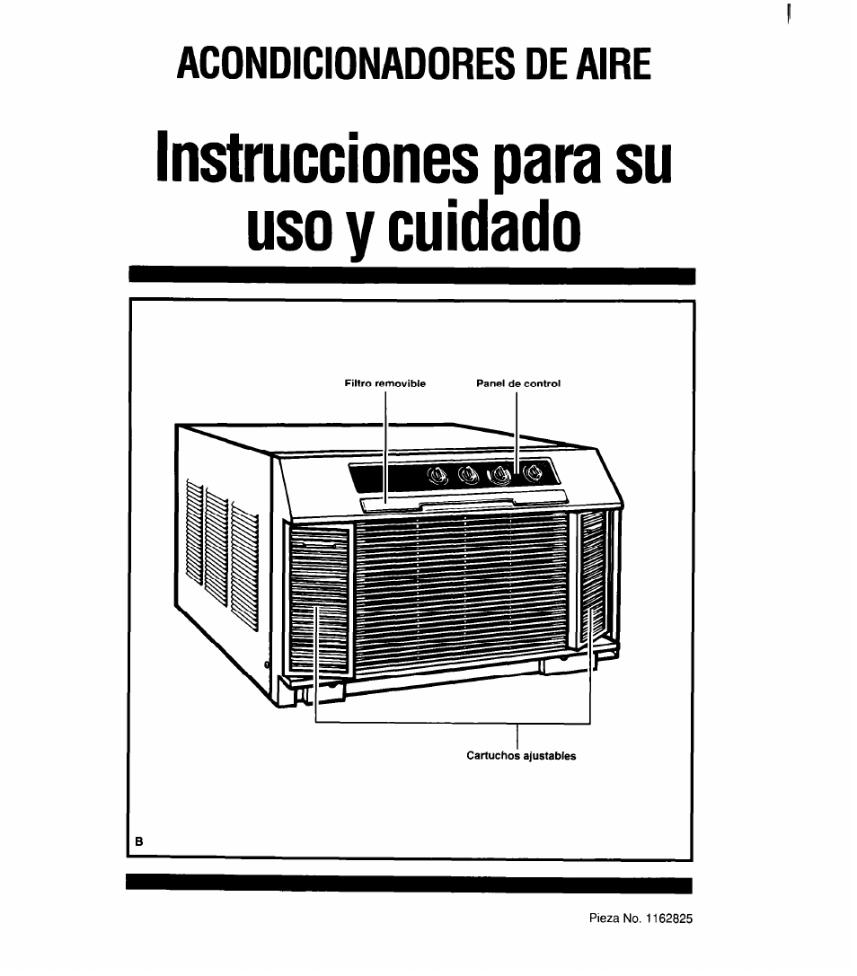 Instrucciones para su uso y cuidado, Acondicionadores de aire | Whirlpool ACC602XP0 User Manual | Page 9 / 16