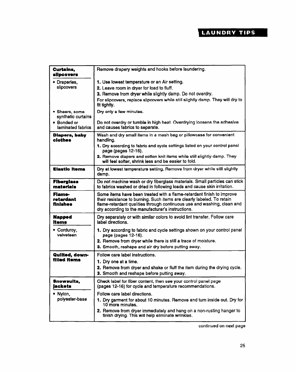 Whirlpool DRYERS User Manual | Page 25 / 32