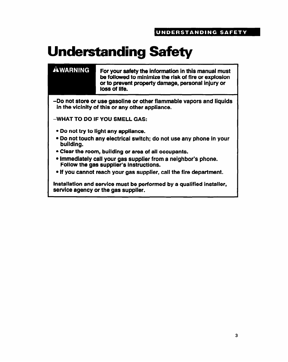 Understanding safety | Whirlpool DRYERS User Manual | Page 3 / 32