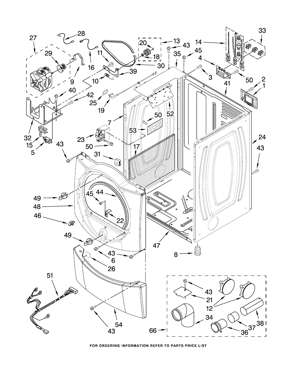 Cabinet, Cabinet parts | Whirlpool Duet WED9200SQ0 User Manual | Page 3 / 8