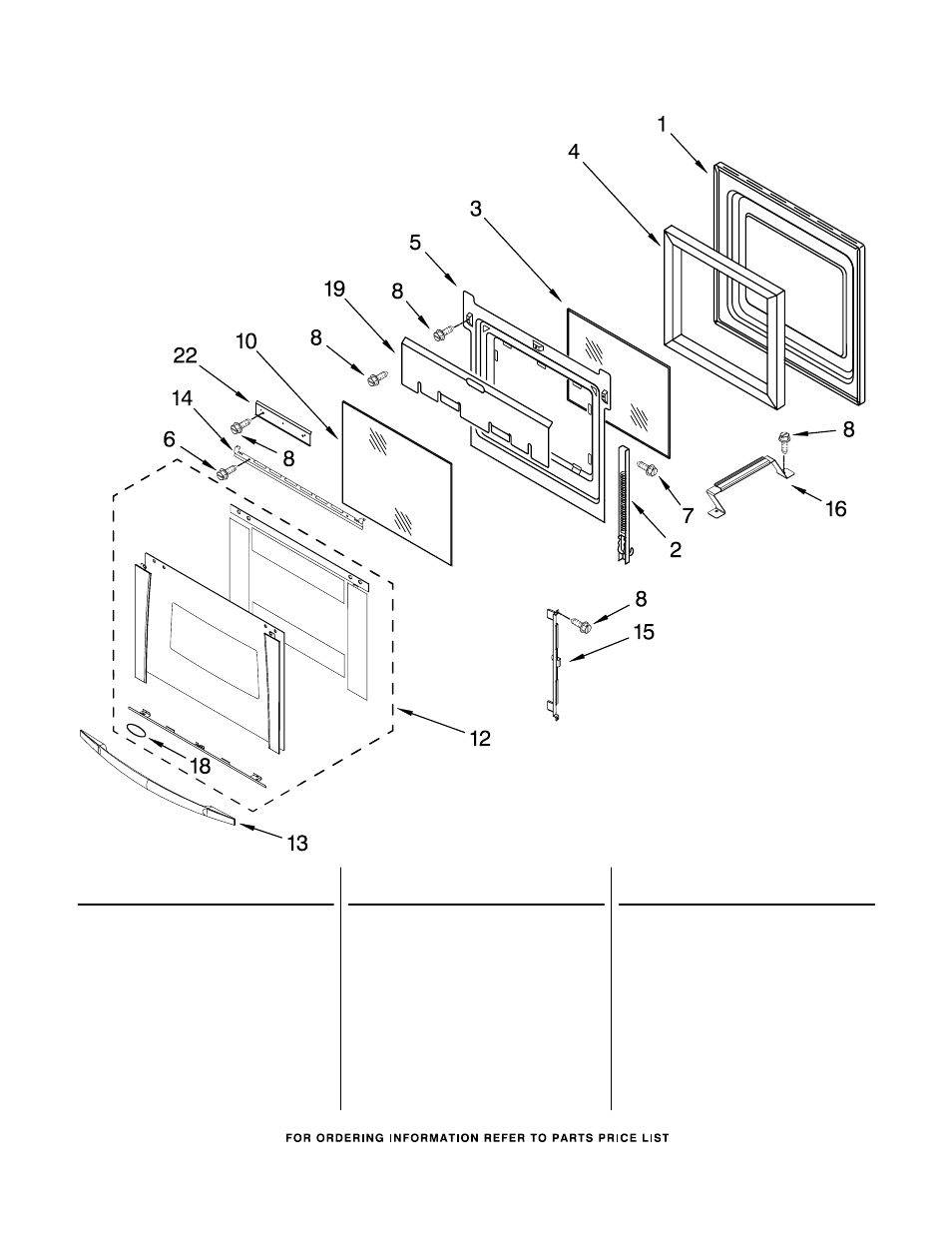 Oven door parts | Whirlpool GSC308PRQ01 User Manual | Page 4 / 12