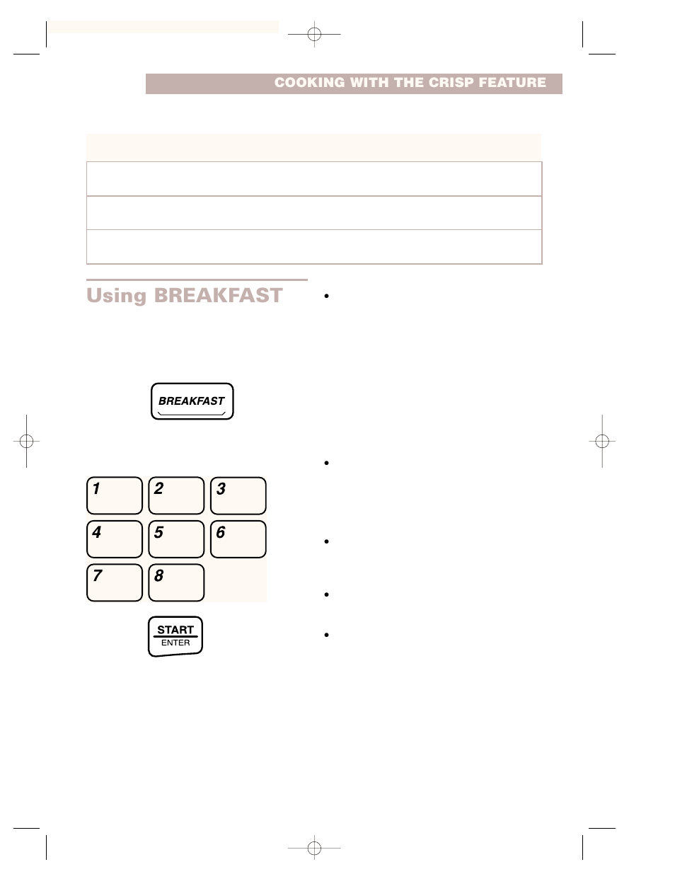 Using breakfast | Whirlpool CMT102SG User Manual | Page 23 / 64
