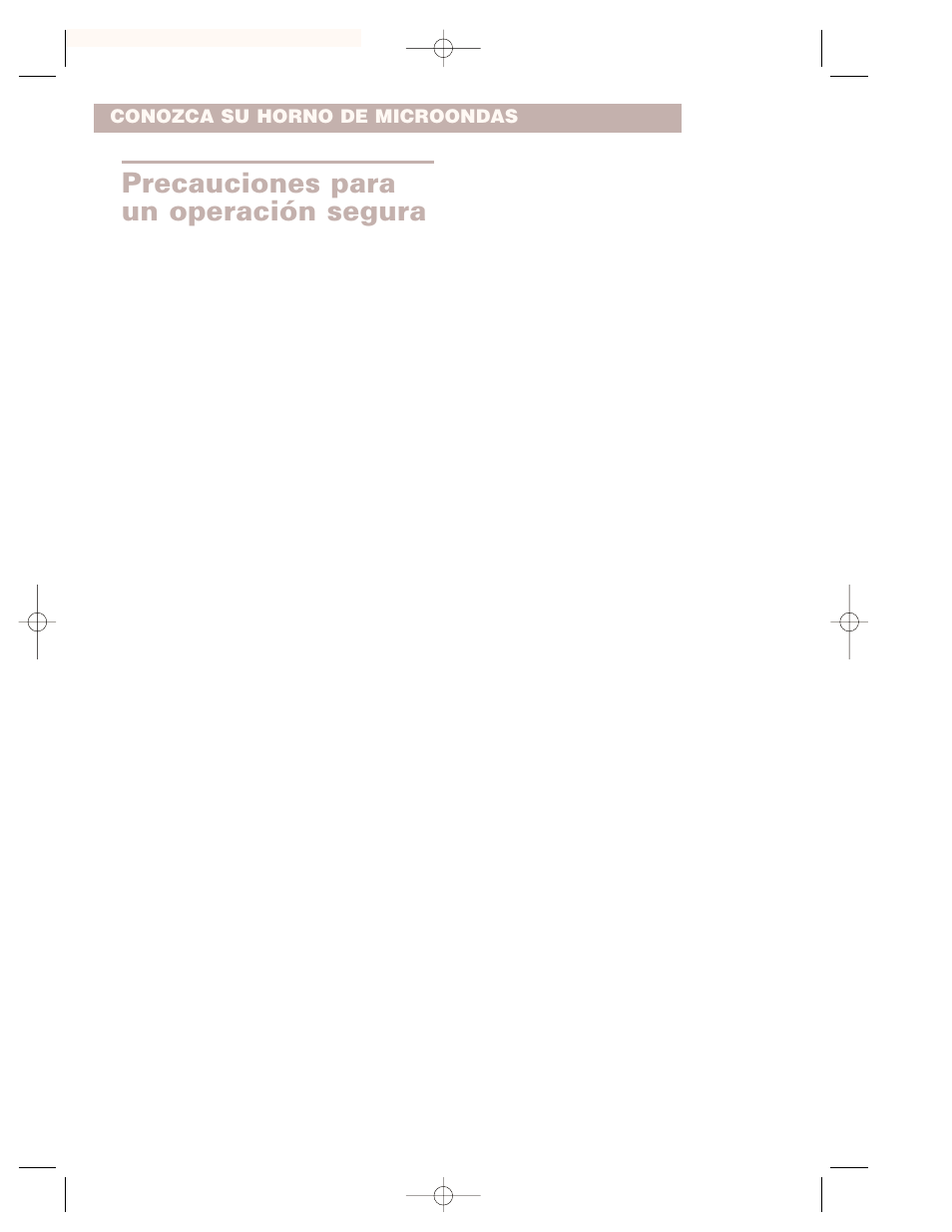 Precauciones para un operación segura | Whirlpool CMT102SG User Manual | Page 42 / 64