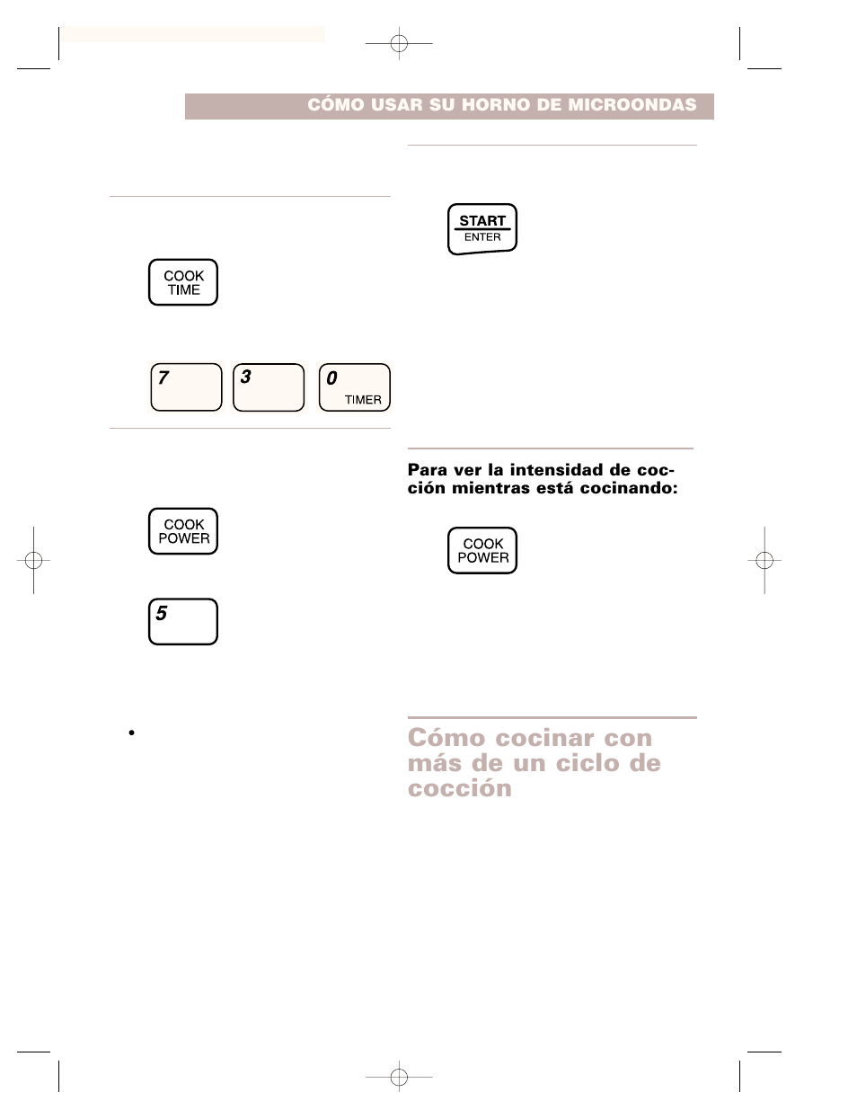 Cómo cocinar con más de un ciclo de cocción | Whirlpool CMT102SG User Manual | Page 49 / 64
