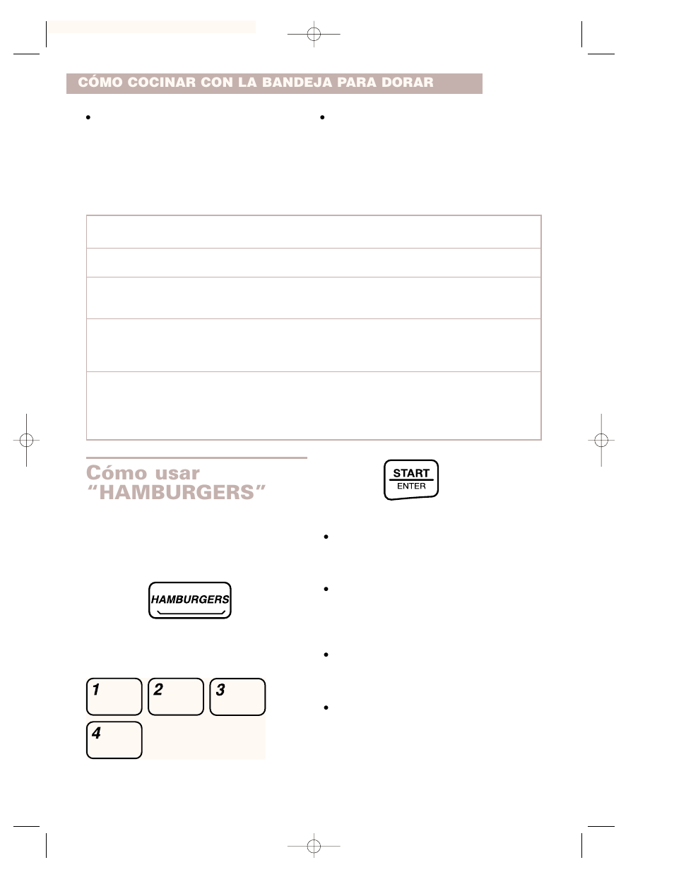 Cómo usar “hamburgers | Whirlpool CMT102SG User Manual | Page 58 / 64