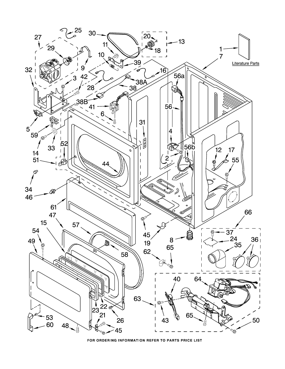 Lower cabinet and front panel parts | Whirlpool CSP2761TQ User Manual | Page 2 / 12