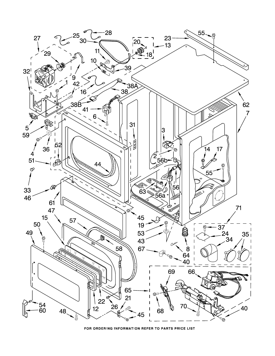 Upper cabinet and front panel parts | Whirlpool CSP2761TQ User Manual | Page 6 / 12