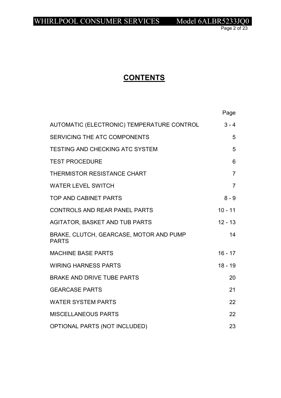 Whirlpool 6ALBR5233JQ0 User Manual | Page 2 / 23