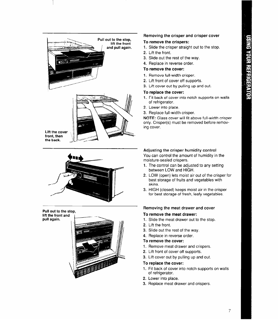 Adjusting the crisper humidity control | Whirlpool ED22DK User Manual | Page 7 / 20