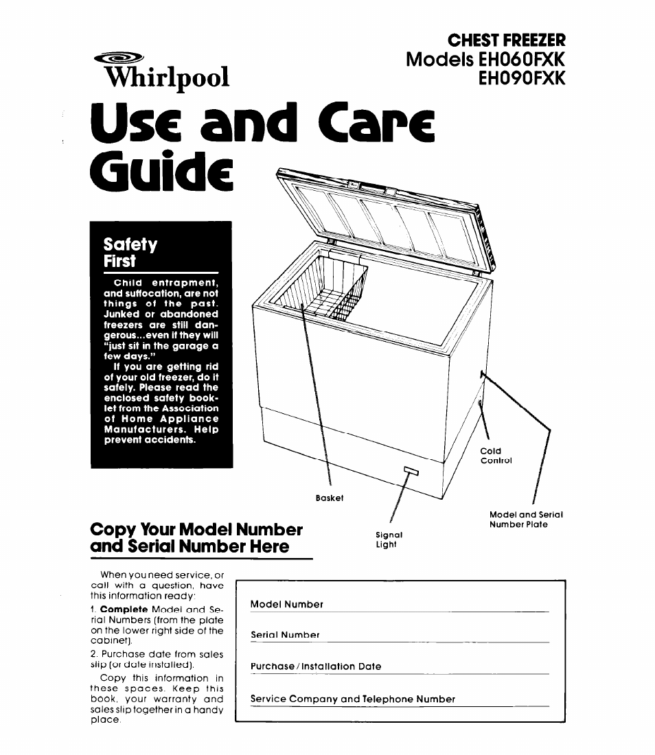 Whirlpool EH060FXK User Manual | 8 pages